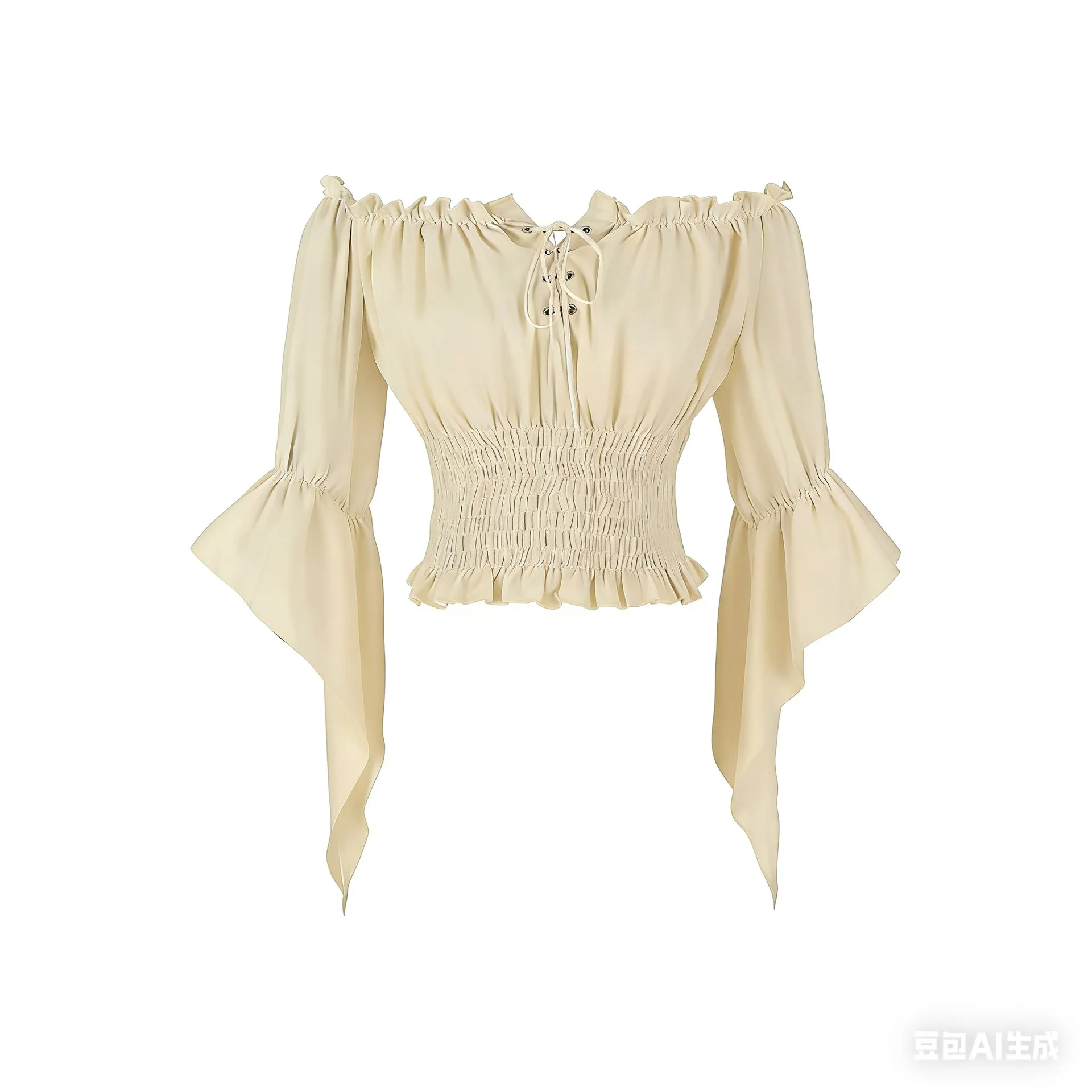 Renaissance Medieval Aristocratic Attire Women Vintage Blouse Retro Steampunk Corset Top Victorian Off Shoulder Shirts Clothes view 5