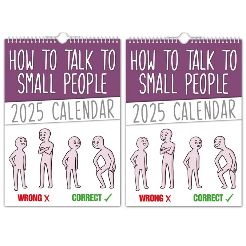 

2PCS How To Talk To Small People - 2025 Wall Calendar 2025 New Year Calendar