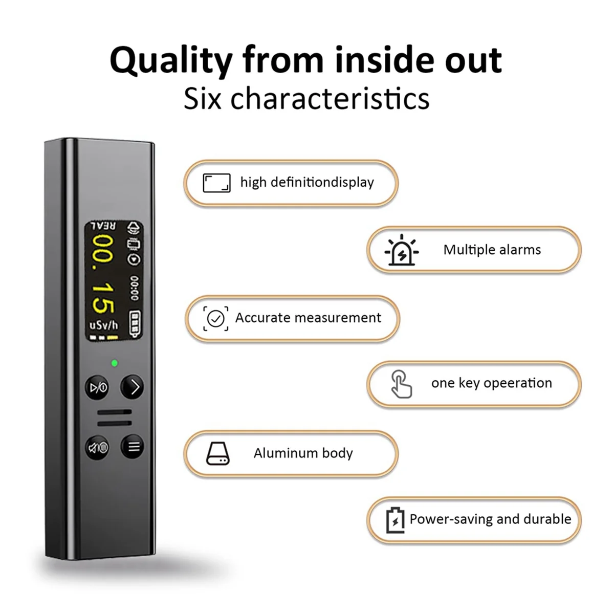 2x Nuclear Radiation Detector Xγβ Ray Tester Marble Radiation Dose Equivalent Real Time Monitoring Geiger Counter Geiger