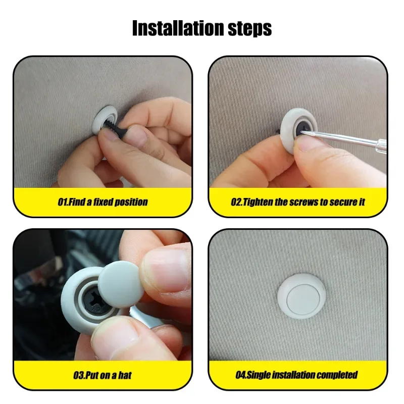 New Car Ceiling Buckles Fixing Clips Car Interior Roof Cloth Screw Caps Rivet Fixer Cap Retainer Fastener Buckle Car Accessories