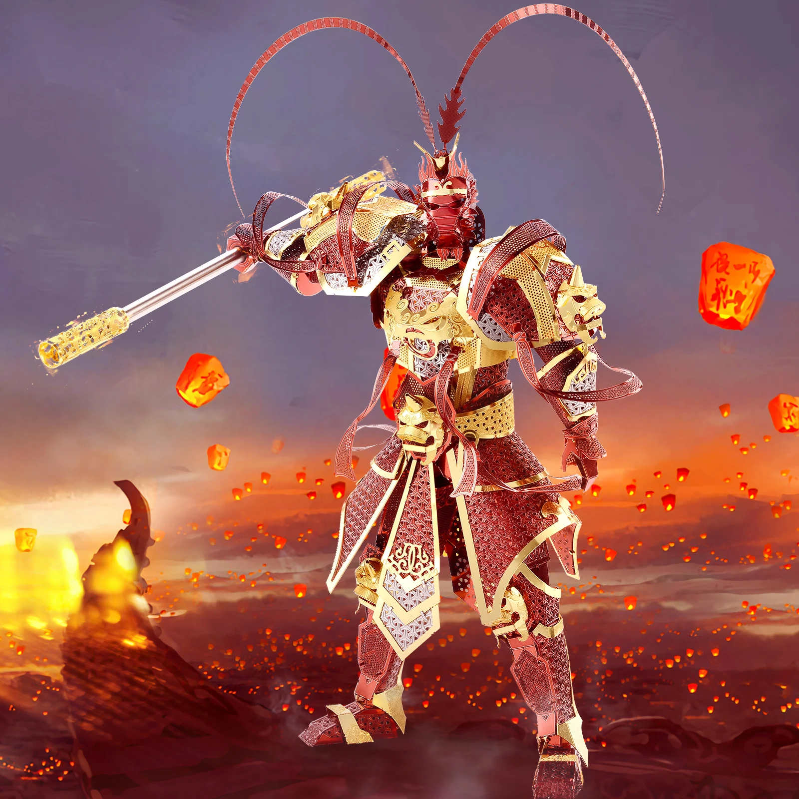 Monkey King Wukong 3D Metal Model Kit full view