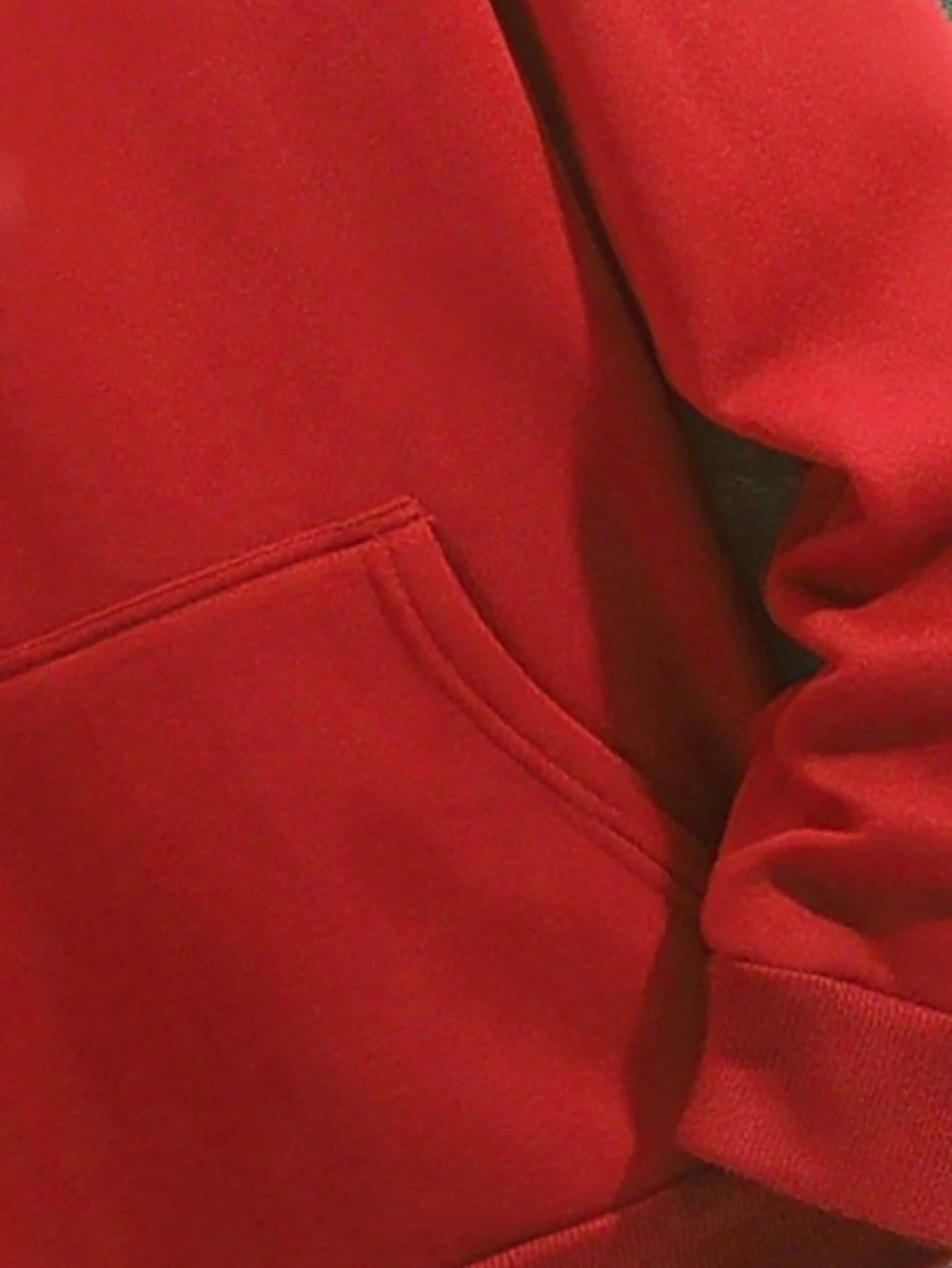 سويت شيرت رجالي كاجوال بقلنسوة على الموضة في الشارع لعيد الميلاد مطبوع عليه عنصر مطبوع، لخريف/شتاء