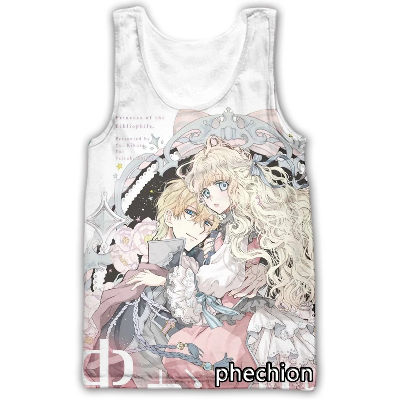 

phechion New Fashion Men/Women Bibliophile Princess 3D Printed Sleeveless Vest Streetwear Men Loose Sporting Tank Tops A38