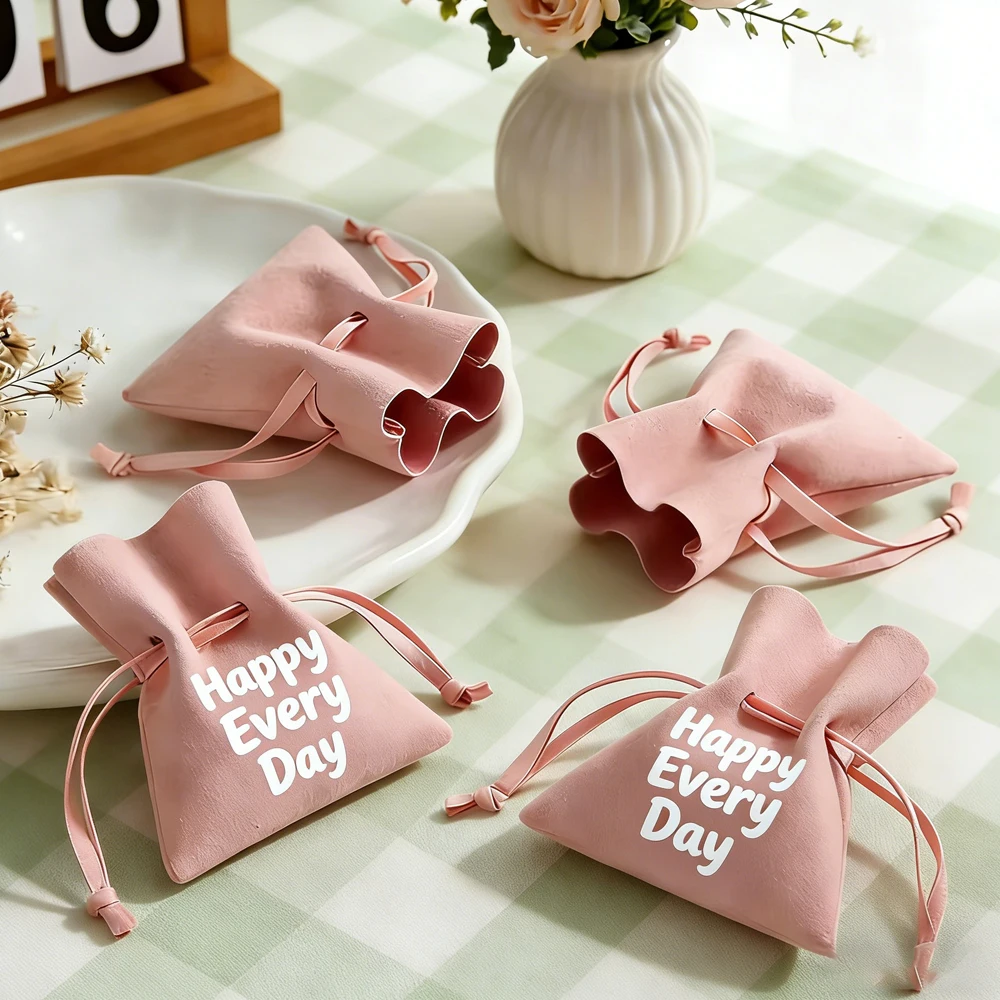 

5pcs Microfiber Suede Drawstring Jewelry Pouches Premium Storage Bags for Bracelets Necklaces Earring Wedding Candy Mini Giftsar