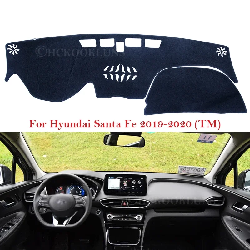 Dashboard Cover Protective Pad for Hyundai Santa Fe 2019 2020 TM Car Accessories Dash Board Sunshade Anti-UV Carpet Dashmat