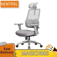 NEWTRAL MAGICH003 Ergonomic Office Chair, Auto-Following Backrest, Adjustable Headrest Seat Depth, 3D Armrest Recliner