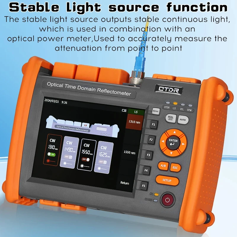 AUA5280 penguji serat reflektor Domain waktu optik multifungsi penguji 1310nm/1550nm 120KM 32/30dB OTDR dengan peta acara OPM VFL