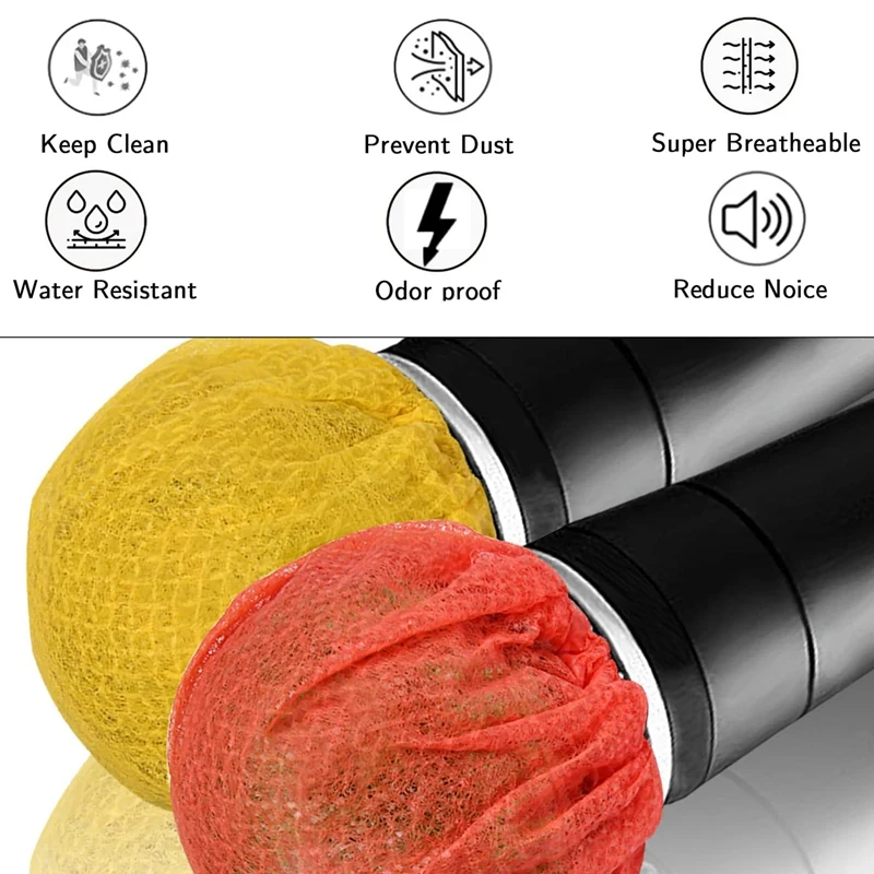 200Pcs Disposable Microphone Cover,Handheld Microphone Windscreen For KTV Recording Studio Karaoke(Mixed Colors)