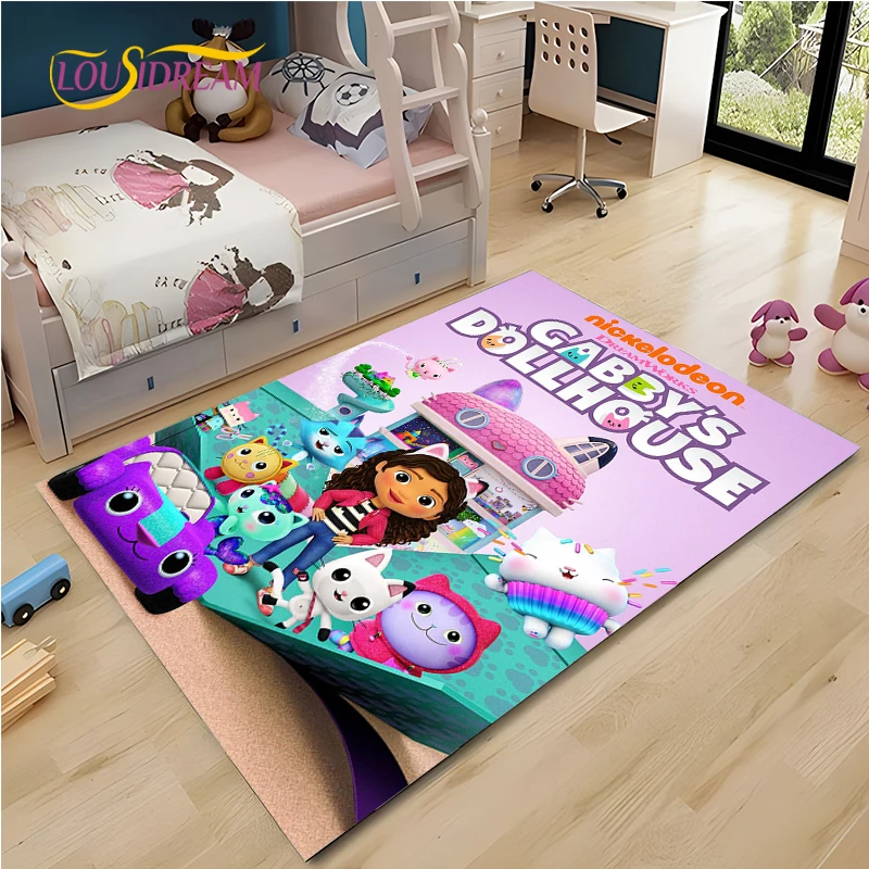 Cartoon Gabby's Dollhous Cute Carpet for Living Room Bedroom decor Area Rug Kitchen Door Unslip Floor Mat Alfombra Birthday gift