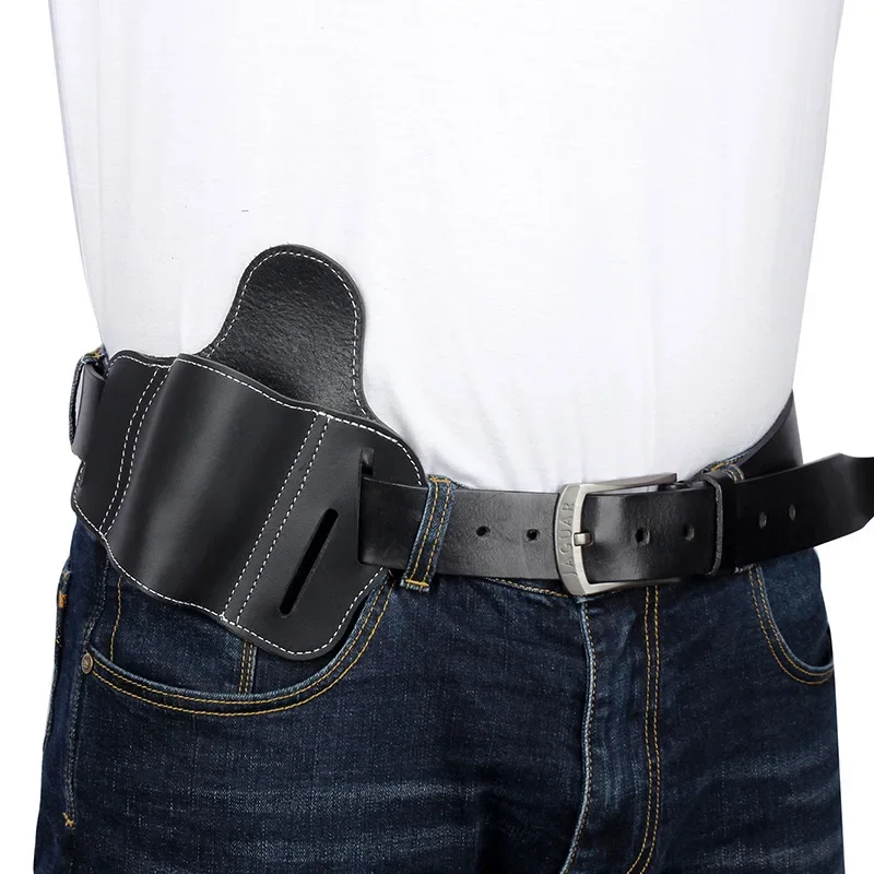 Outdoor Tactical 1911 Stealth Quick Pull Shooting Left and Right Hand Black Waist Leather Pistol Holster Spot