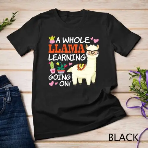 Llama Learning T Shirt Teachers Students Alpaca Lovers Unisex T-shirt