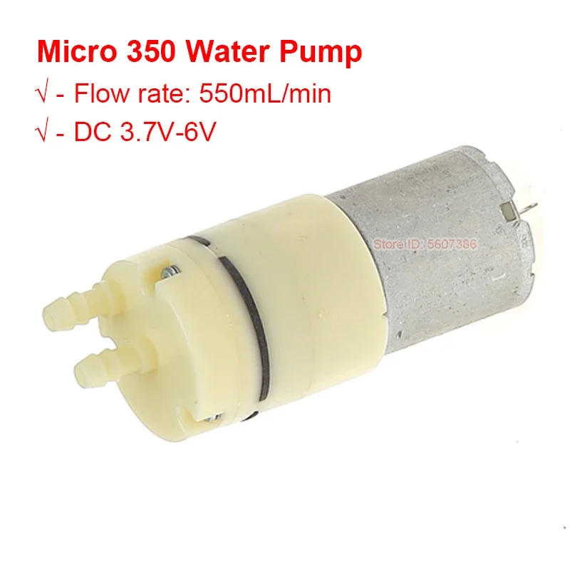 DC 3.7V-6V 5V 33L/H Micro Small 350 Motor Water Pump Diaphragm Self-priming Suction Pump DIY Tank Tea Table Pumping