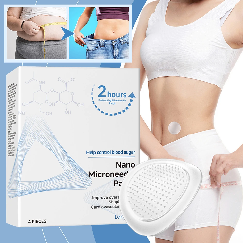 4pcs/Box Nanos Microneedles Patch For Weight Loss Ultra-Thin Microneedles Painless For Men Women