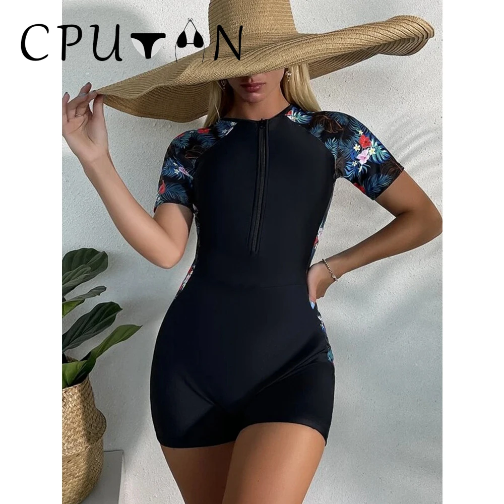 Sexy Bikini 2026 Women Swimsuit One Piece Swimwear Zipper Print Monokini Brazilian Beach Monokini Bathing Suit Biquini Female