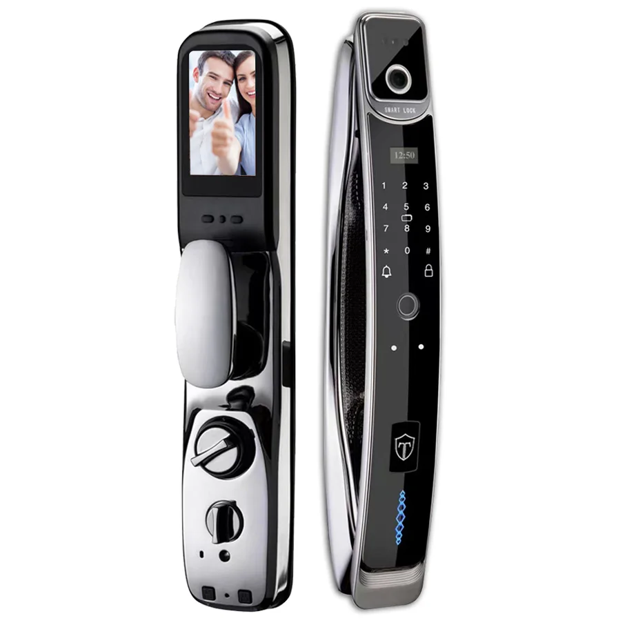 XSDTS Smart Door Lock With Video Intercom Face Recognition Fingerprint Password IC Card Unlock Wifi Digital Lock