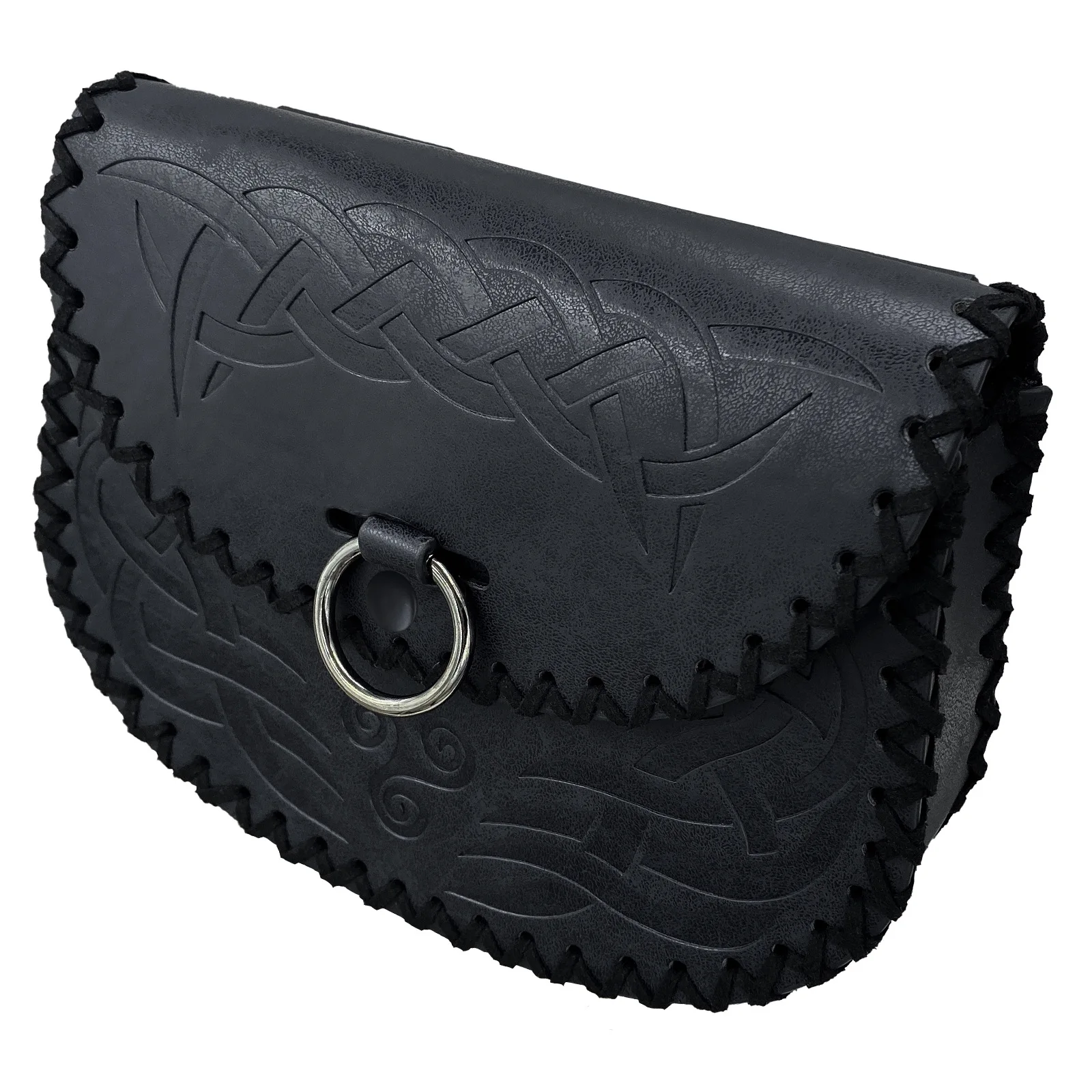 Cintura retrô estilo punk medieval, couro pu, bolsa de moedas, bolsa de dados para homens e mulheres, botão de pressão ao ar livre, adereços de cosplay