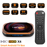 HK1 RBOX X4 Amlogic S905X4 Smart TV Box Android 11 4GB 128G 32GB 64GB 5G Wifi BT AV1 Media Player TVBOX 4K 1000M Set Top Box