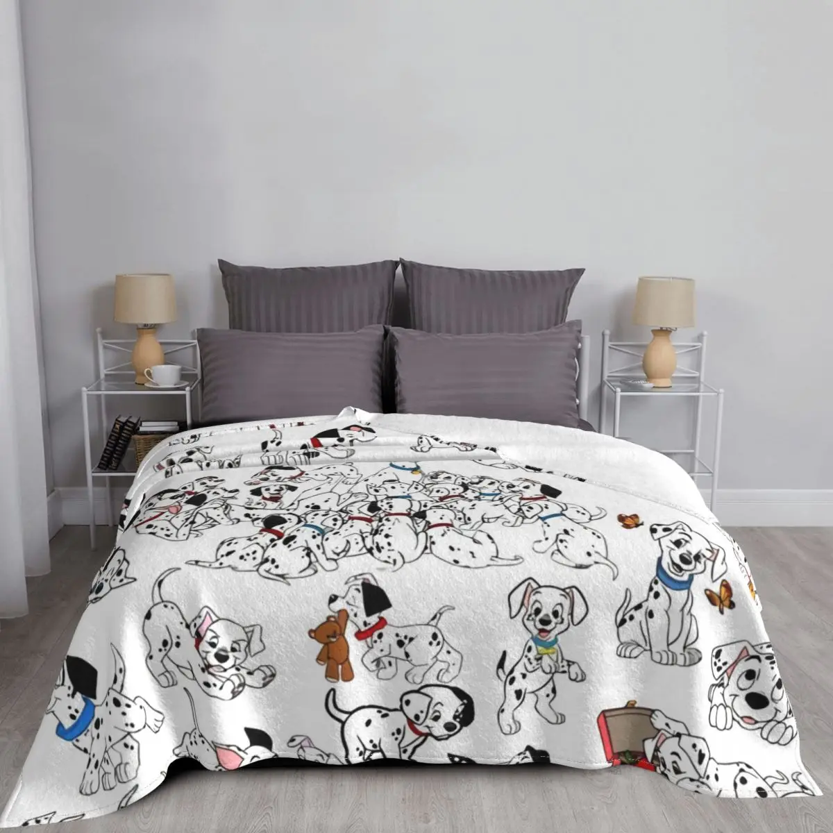 101 Dalmatians Blanket Bedspread On The Bed Soft Sofa Bed For Double Bed