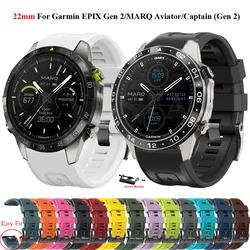 Garmin MARQ 선수용 실리콘 시계 밴드 팔찌 스트랩, 모험가 골퍼 캡틴 에비에이터 에픽스 프로 2 세대 퀵핏, 22mm, 26mm
