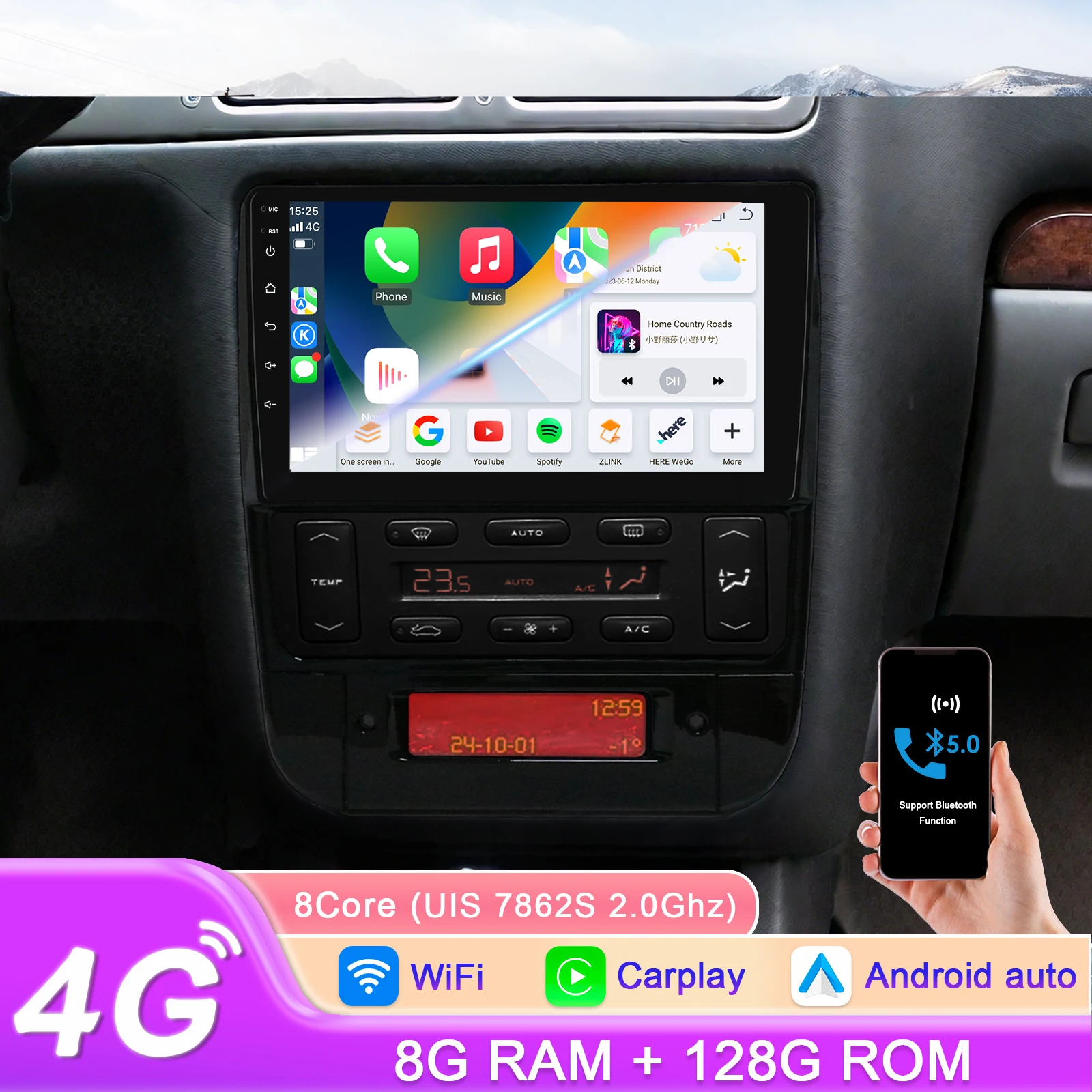 Carplay 4G-LTE 360 Camera 8Core Carplay Android Car Radio For Peugeot 406 1994-2005 Car Multimedia Player GPS Auto Stereo BT RDS