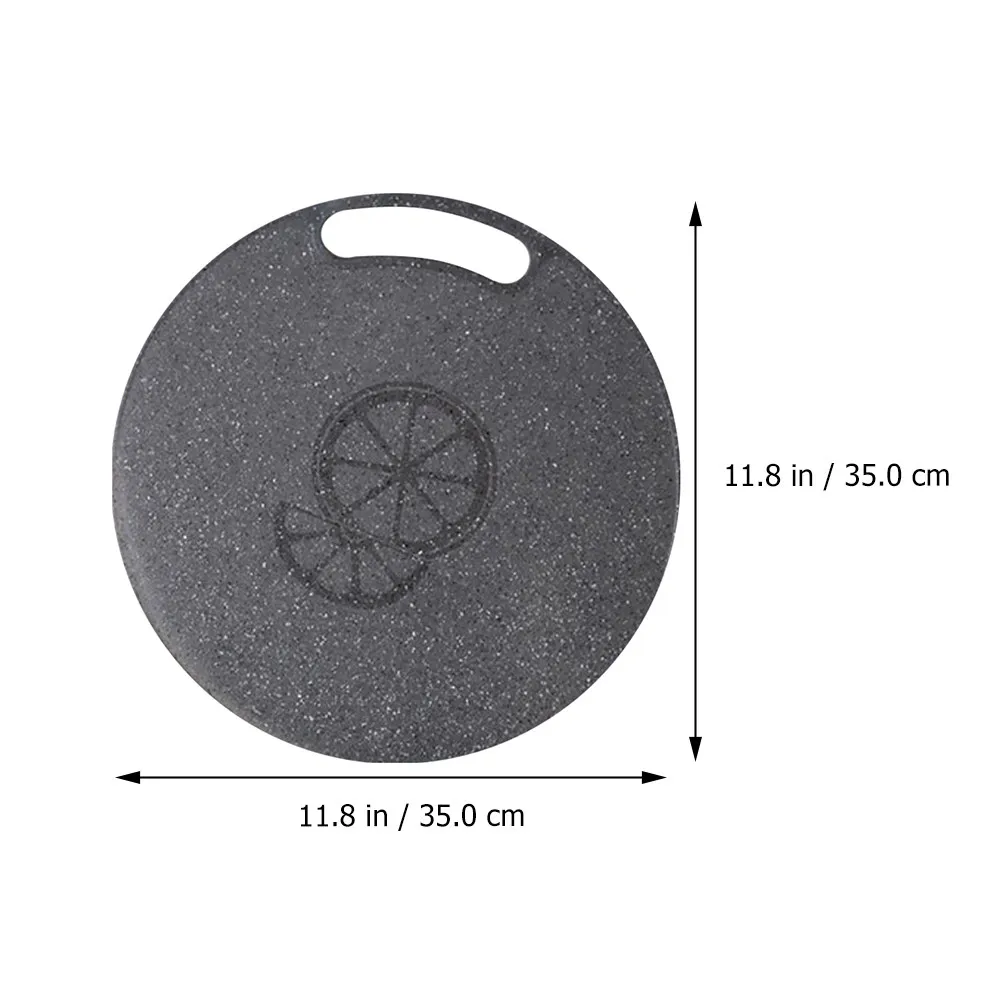 Picture 6: 2Pcs Imitation Marble Plastic Cutting Board Round Chopping Board for Vegetables Fruits Meat Bread Pizza Sushi Slip Resistant