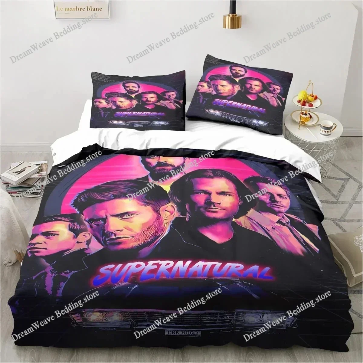 Supernatural Logo Bedding Set Duvet Cover Bed Set Quilt Cover Pillowcase Comforter King Queen Size Boys Adult Bedding Set963
