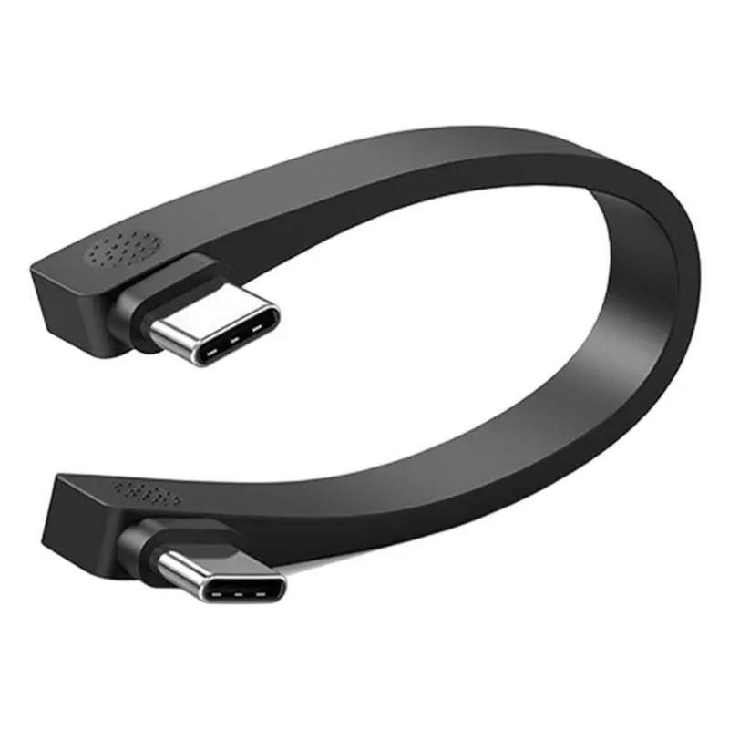 ABUO-USB4 4K 20Gbps 100W Fast Charging Thunderbolt-Compatible Full-Function Type-C Short Right-Angle Flat Cable 4/5 Port