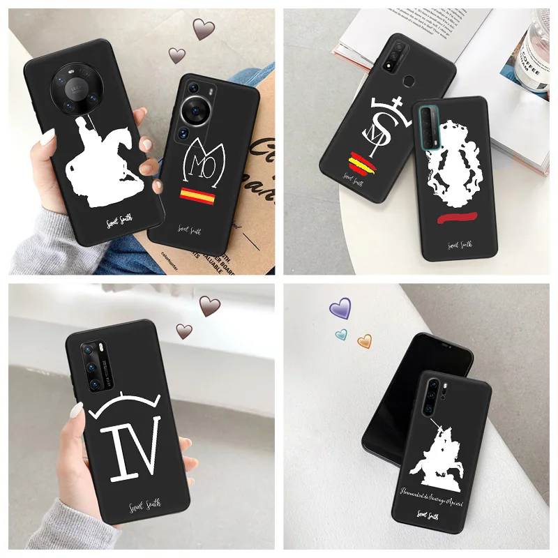 Silicone Black Phone Case for Motorola G200 5G G30 G31 One Fusion White Knight Alphabet Huawei P40 P30 P20 P Smart iphone6 Cover