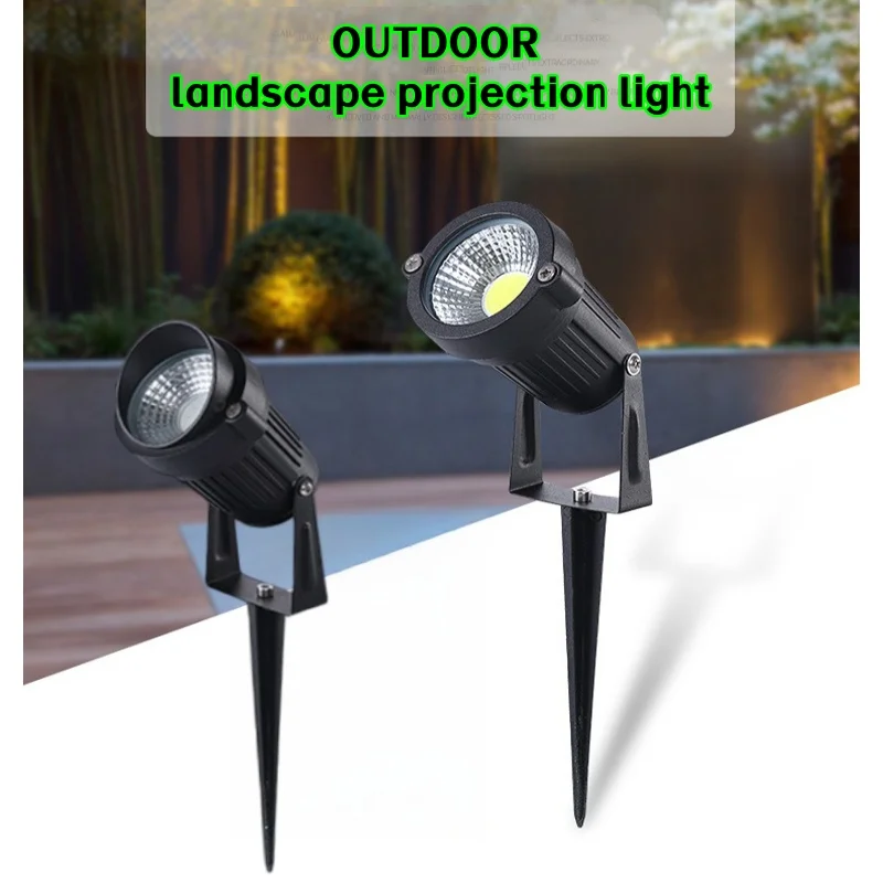 LED COB Garden Light 5W Spike Lawn Lamp Outdoor IP65 Waterproof Garden Decor Lighting Gardens Park Path Landscape Spotlight
