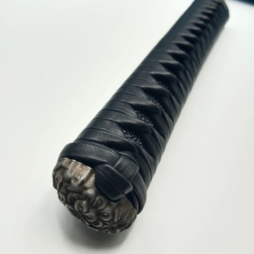 26CM Handle Tsuka Leather Ito Alloy Fuchi Kashira Accessories For Japanese Samurai Katana Sword