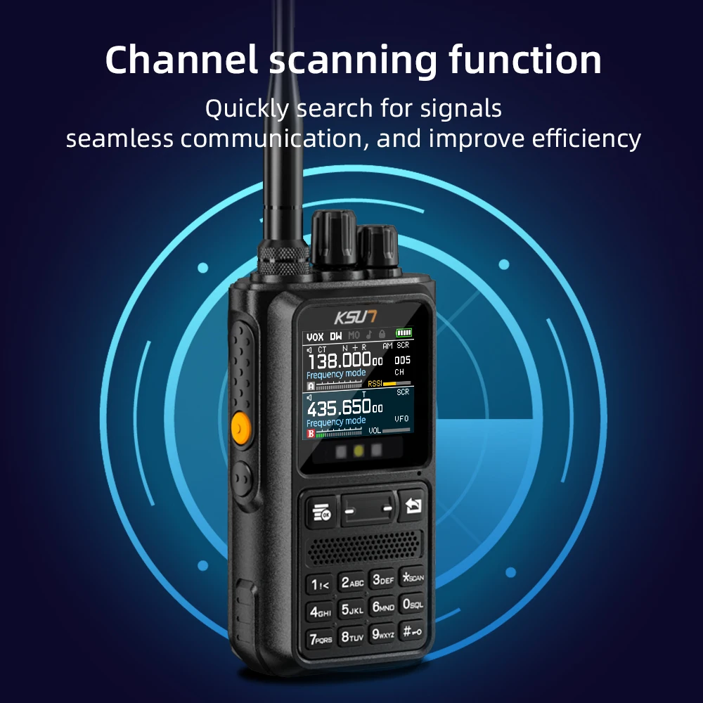 KSUT UV110D Walkie Talkie Long Range Walkie Talkie AM/FM UHF/VHF Ham Radio Transceiver Phone APP Programming for Camping