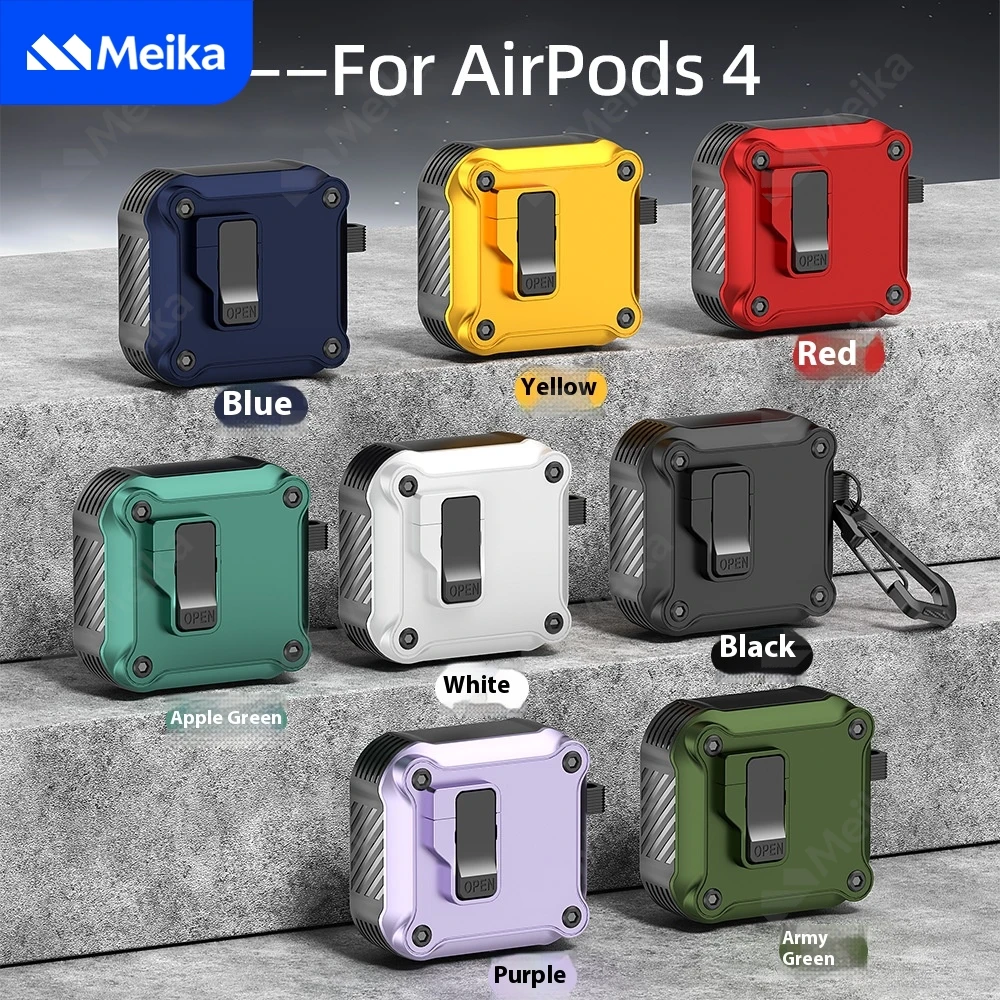 Creative Lock Buckle Case for AirPods Pro / Pro 2 / 4 / 3 / 1 2 Soft Silicone Protective Cover Anti-Lost Bluetooth Earphones