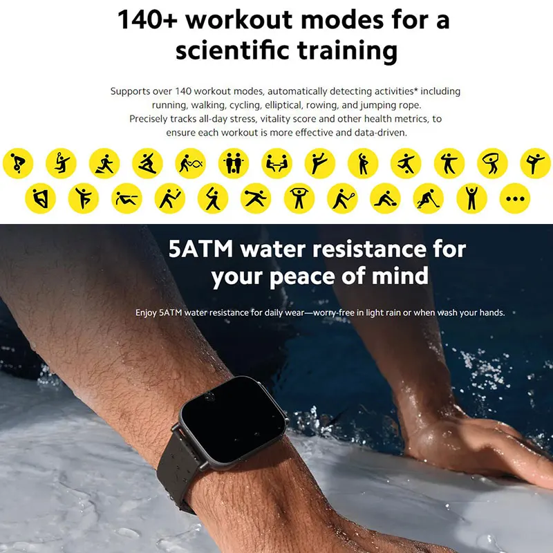 Reloj Inteligente Xiaomi Redmi Watch 5 Active, Pantalla LCD de 2 Pulgadas, Monitoreo de Frecuencia Cardíaca y Oxígeno en Sangre Durante Todo el Día, Reloj Inteligente con Llamadas Bluetooth 4