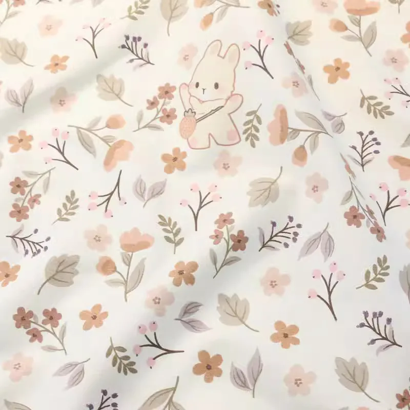 235cm Cartoon Bunny Cotton Twill Fabric Cotton Bedding Handmade Shell Fabric telas por metros doble ancho de algodon