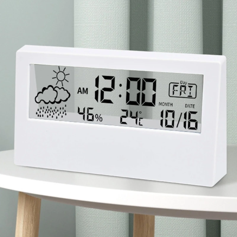 Despertador digital, controle voz, temperatura, soneca, noturna, função antiperturbação, relógio led