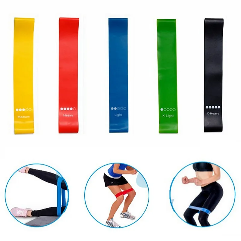 Set d'élastiques en caoutchouc pour le yoga, bandes extensibles, équipement de musculation, exercice de Pilates, ceinture d'entraînement physique, 5 pièces