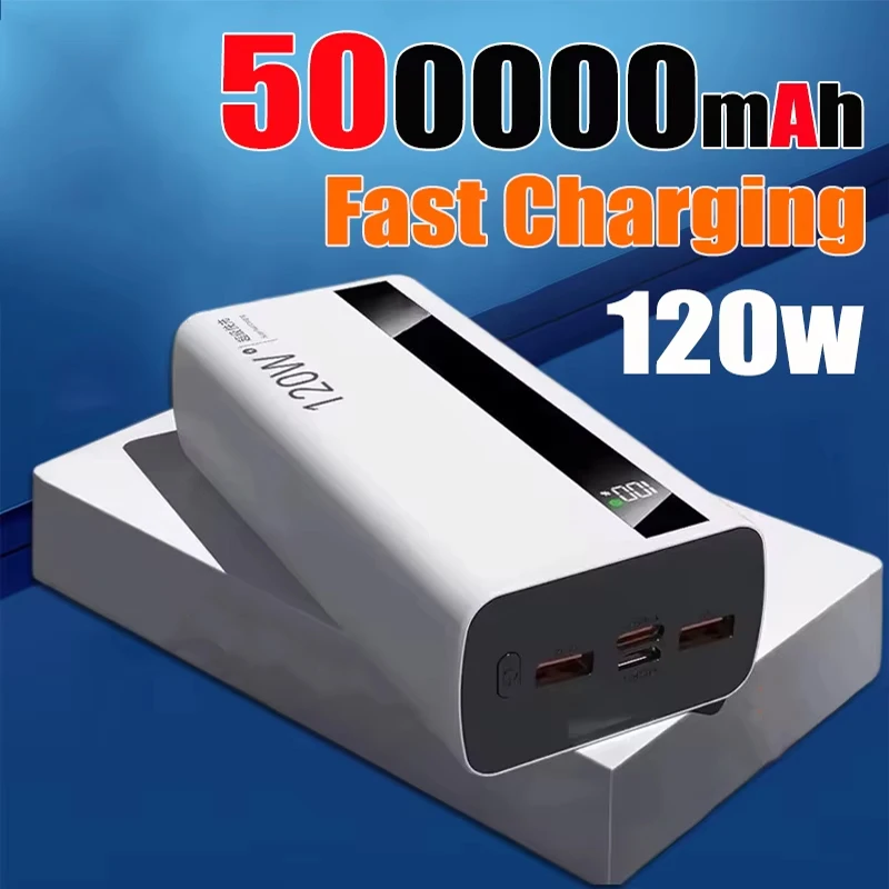 

500000 мАч PowerBank большой емкости 120 Вт сверхбыстрая зарядка портативный внешний аккумулятор Powerbank для iphone Samsung Huawei