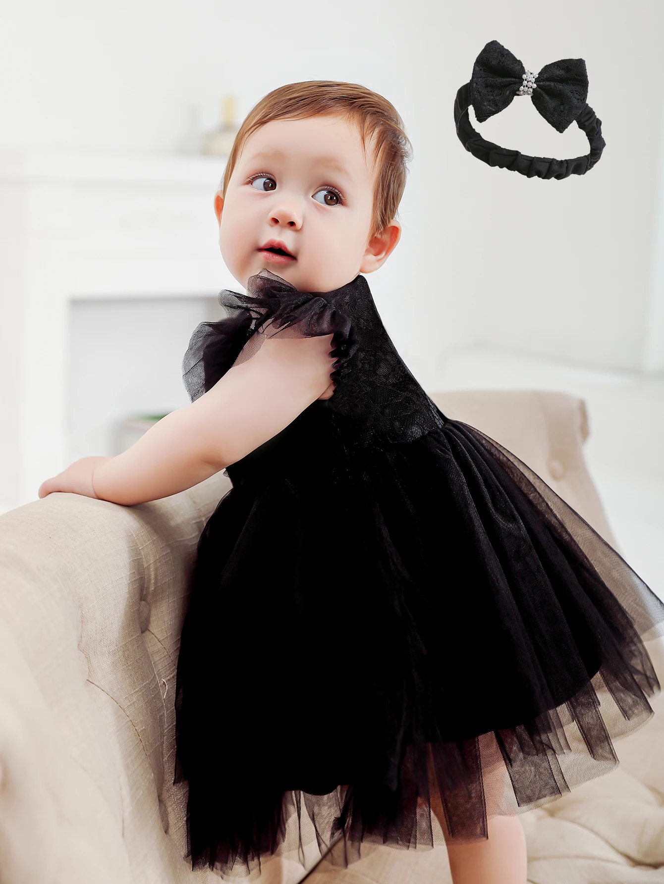 Hot Selling Small Baby Birthday Party Dress Girls\' First Birthday Frock With Headband