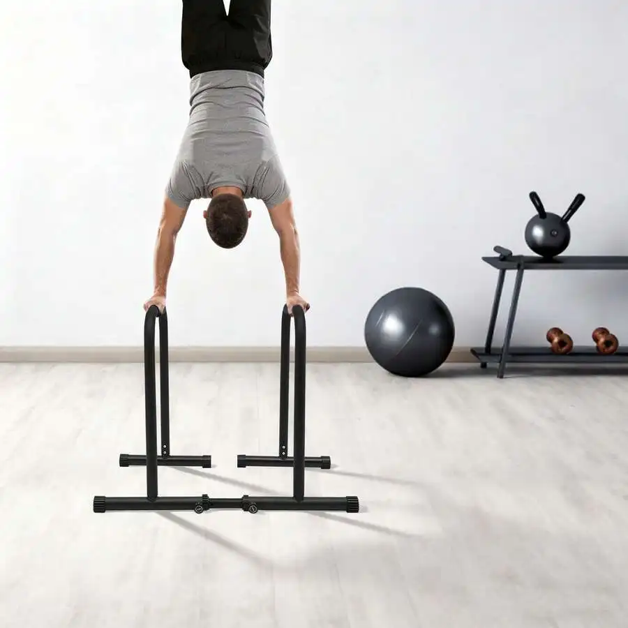 Parallel Bars And Horizontal Bars With Knees Bent,Black Split Adjustable Home Dip Bar, Detachable Integrated Fitness Frame Multi