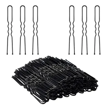 100 SZTUK szpilek do włosów w kształcie litery U Black Wave Bobby Pin Bobby Pins dla wszystkich rodzajów włosów Akcesoria do włosów dla kobiet Lady Girls 5/6/7CM