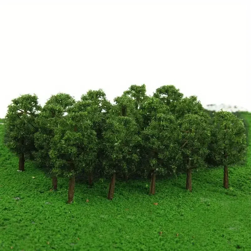 20Pcs Mini Model Trees Micro Landscape Decor Train Layout Accessories DIY Plastic Model Scenery Railroad Decoration Miniatures