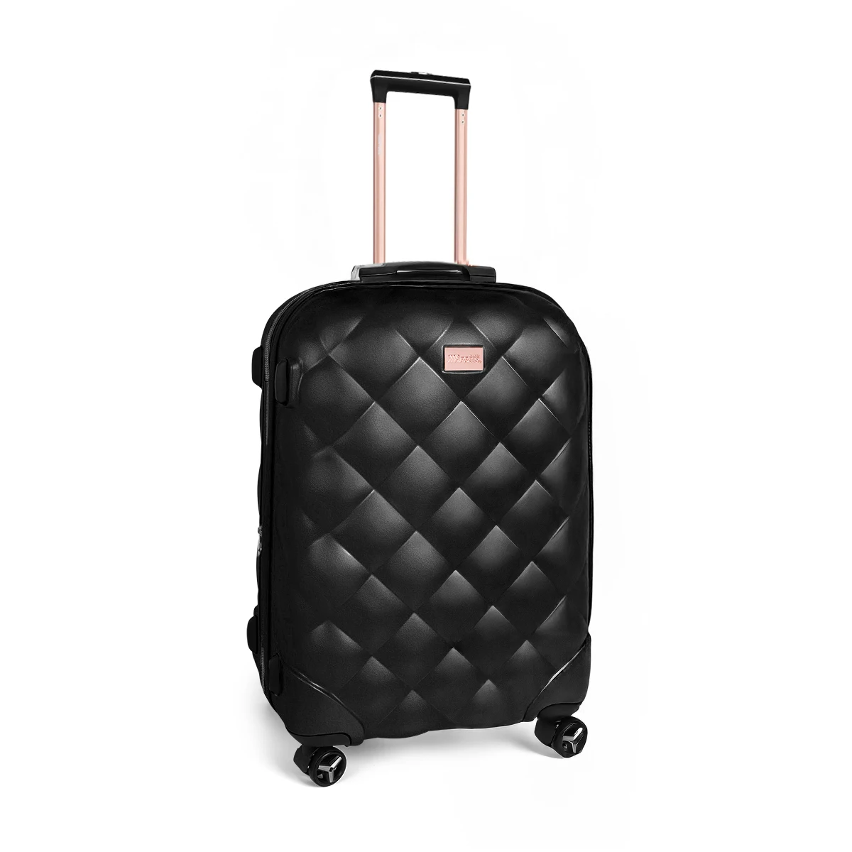 25 inch Medium Check in Luggage TSA Lock Lightweight Hard Shell Suitcase Telescopic Handle Black