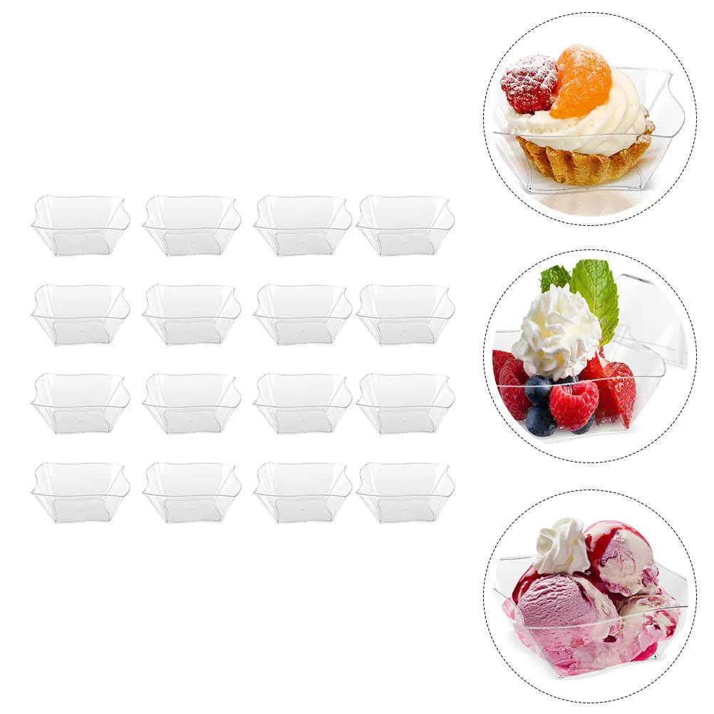 

48Pcs Plastic Dessert Cups Stable Non Slip Disposable Pudding Holders for Cakes Snacks Party Supplies Plastic Dessert Cups