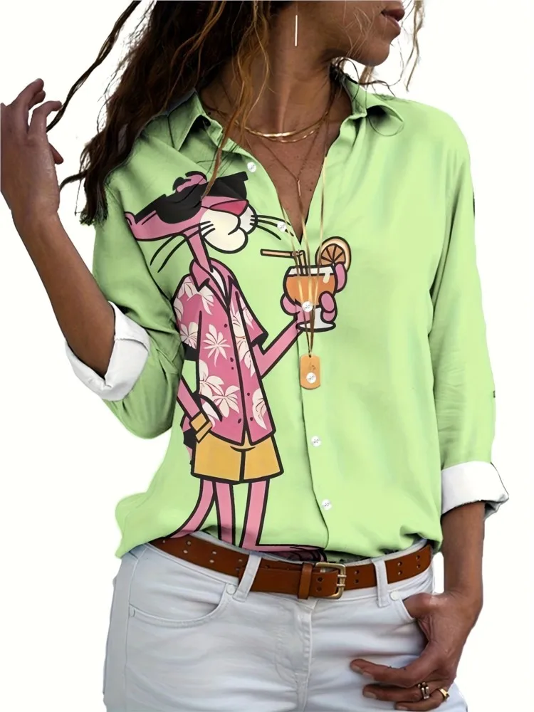 

Spring Summer Print Shirt Women's Fashion Long Sleeve Elegant Casual Party Office Holiday Womens Tops And Blouses Women Clothes
