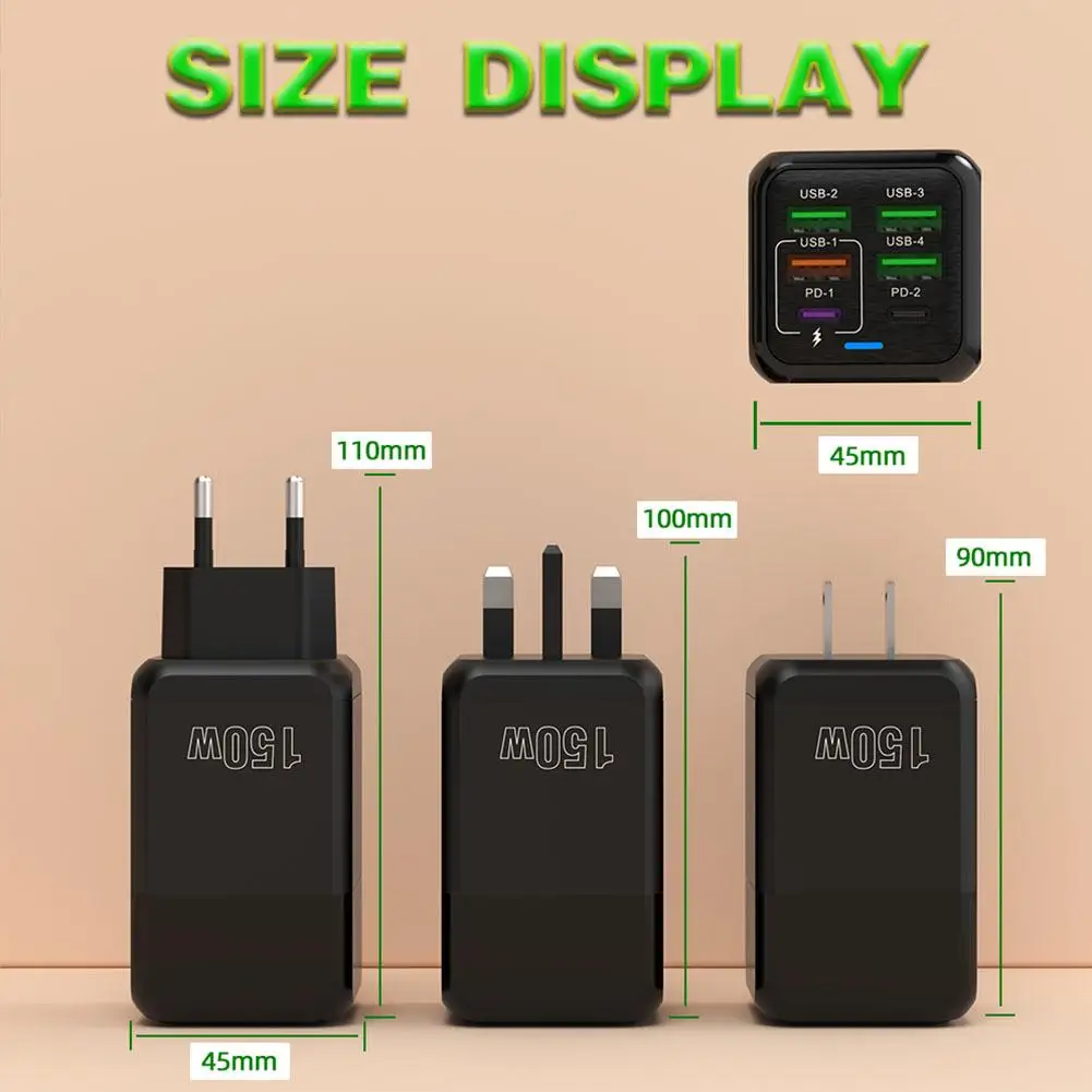 Ładowarka USB C 150 W 4-portowa szybka ładowarka USB C Dwuportowa ładowarka PD Wieloportowa ładowarka do iPhone'a 15 Samsung