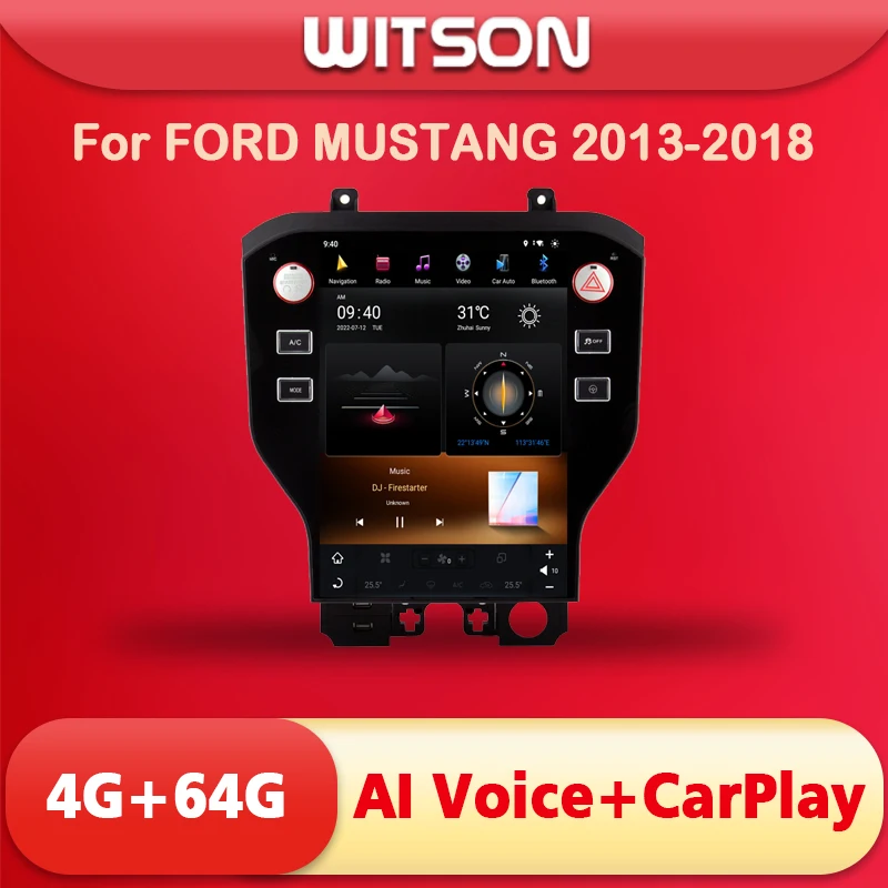 WITSON Tesla Vertical Screen Android 11 car dvd For FORD MUSTANG 2013 2018 car audio player car navigation GPS auto radio stereo