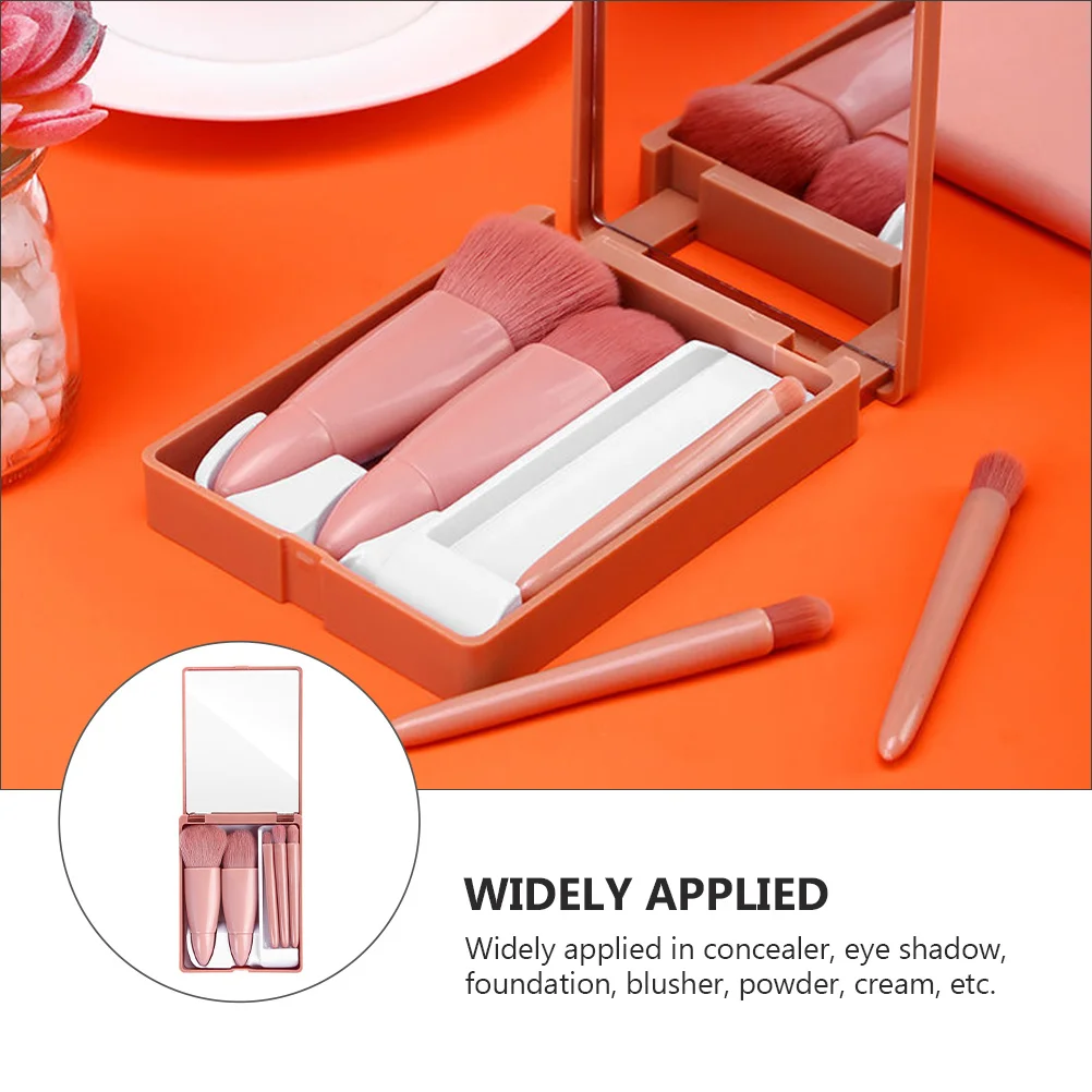 5Pcs Eye Makeup Brush Set Durable Fiber Wool Plastic Concealer Eyeshadow Foundation Blusher Powder Cream Application Gift