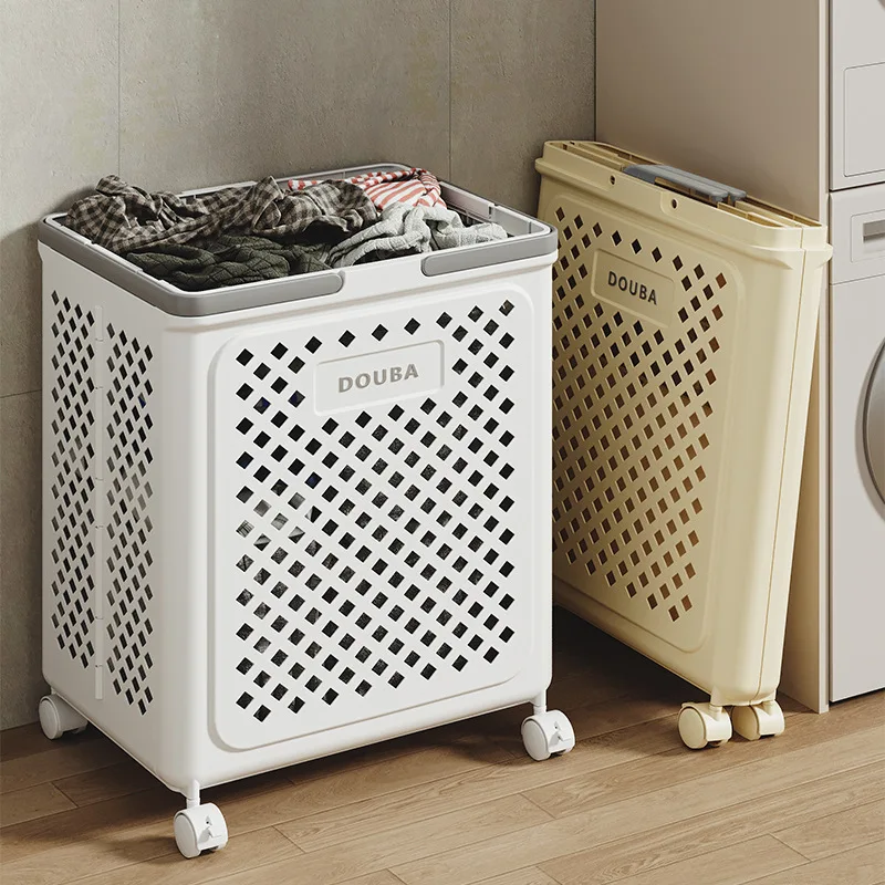 Removable folding laundry basket, clothing change and washing storage basket, large-capacity multi-functional storage basket