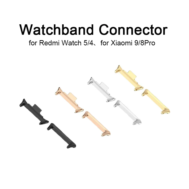 1 Pair Strap Adapter for Xiaomi Redmi Watch 5 4 Watchband 20mm 22mm, Watch Strap Connector Lugs Adapter for Xiaomi 9/8Pro