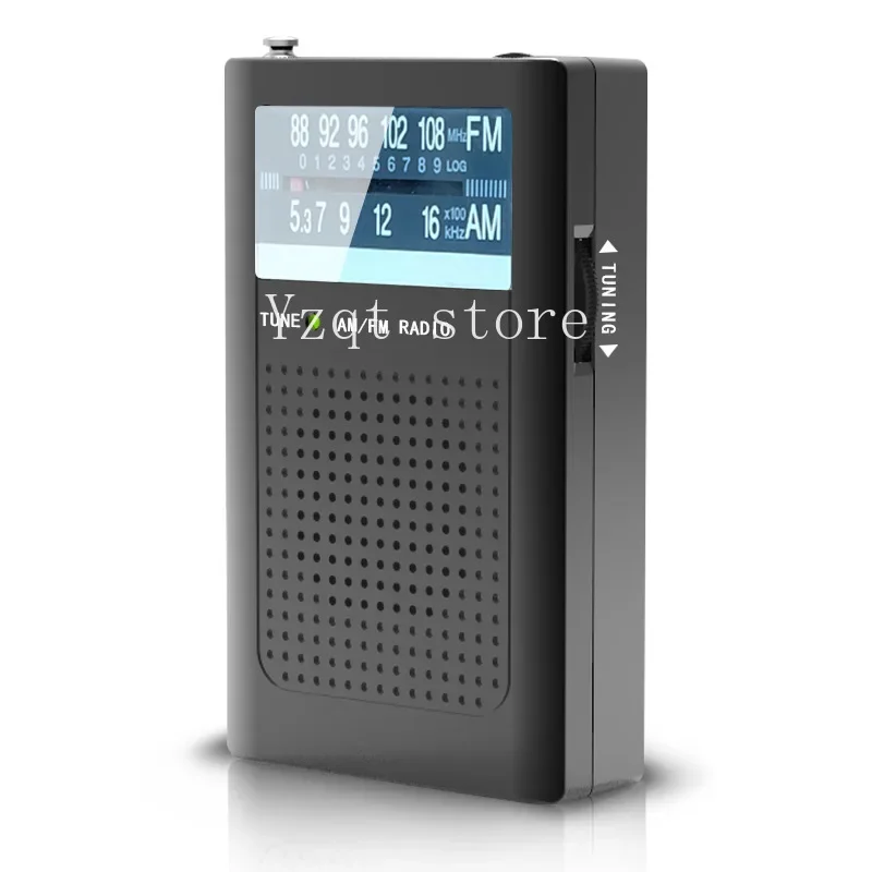 Mini puntero AMFM portátil Radio FM con antena de bolsillo escucha de inglés Radio para personas mayores